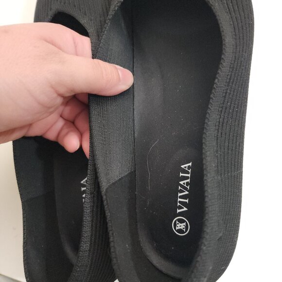 VIVAIA Square-Toe V-Cut Flats Black (Margot 2.0) Women's Size 8 (39) - Picture 12 of 12